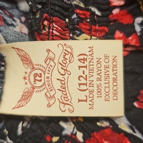 Faded Glory floral peasant boho top with bell sleeves size large - Picture 9 of 14